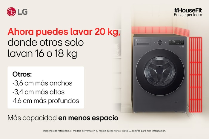Housefit LG WO20EGNTS6P ahora puedes lavar 20kg